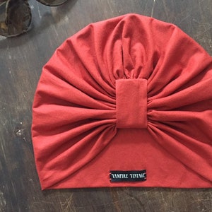 Boho Turban Cap in Rust for Adults image 1