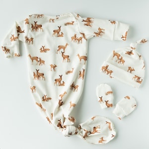 Completo neonato con scollo a V, completo neonato con nodo, vestiti biologici per neonati, vestiti per neonati, vestiti per bambine, completo neonato unisex