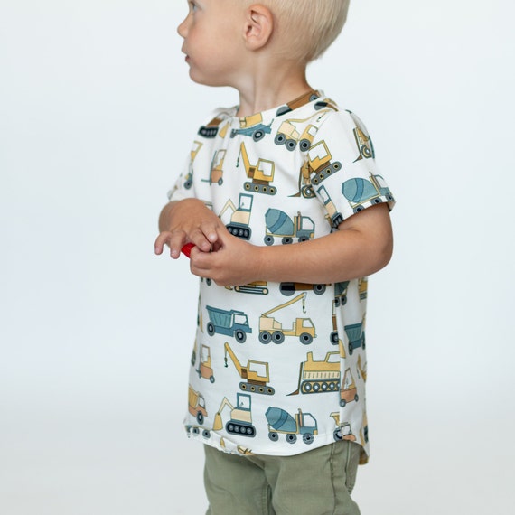 thumbnail image 2 of Toddler Boys Dinosaur & Construction Shirt - Cotton T-Shirt With Trucks & Excavators 2 of 12