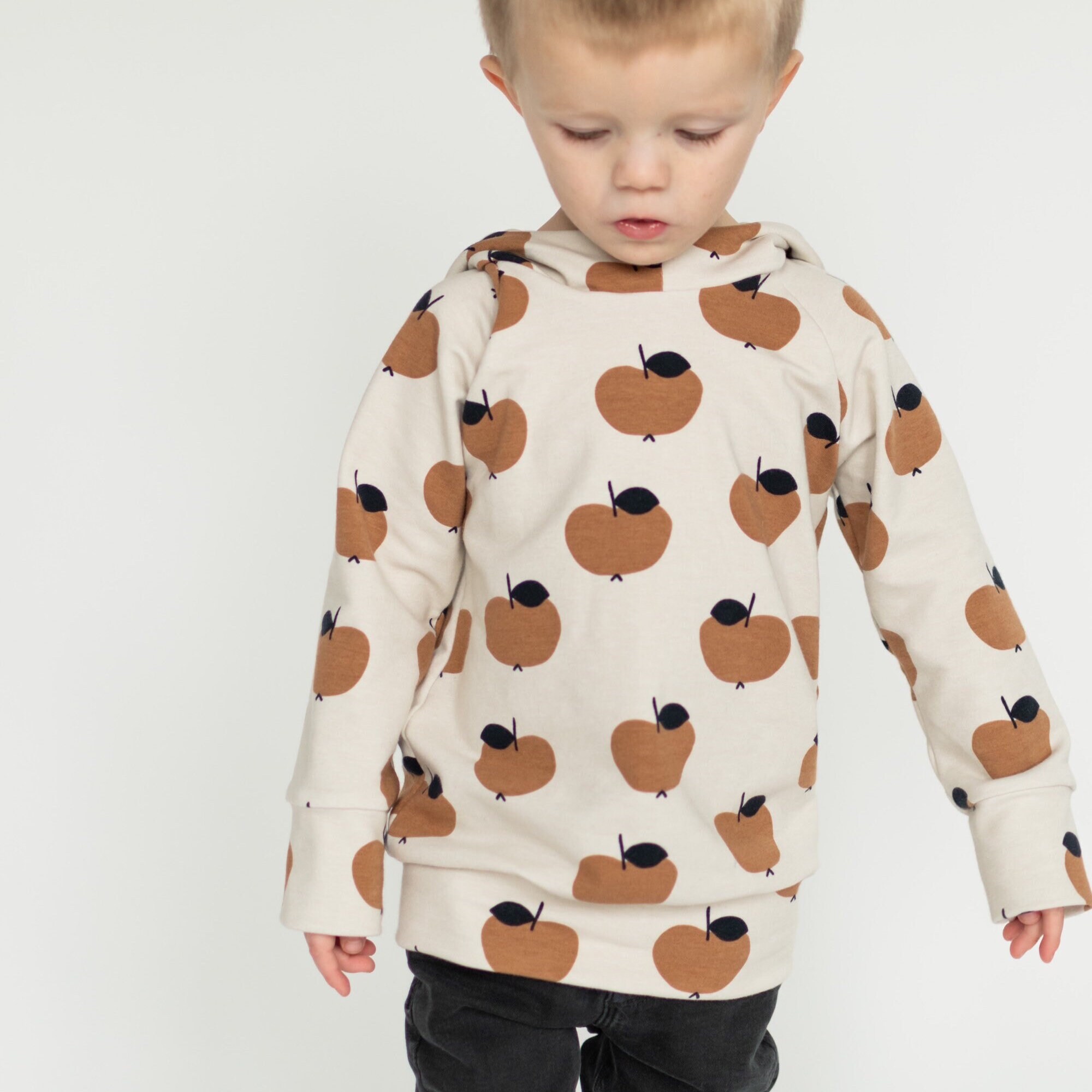 Apple Toddler Hoodie L Hooded Sweatshirt L Sandy Apple Print