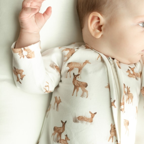 Body Neonato Con Cerniera - Zip Bodysuit Manica Lunga Cervo - Foto 11