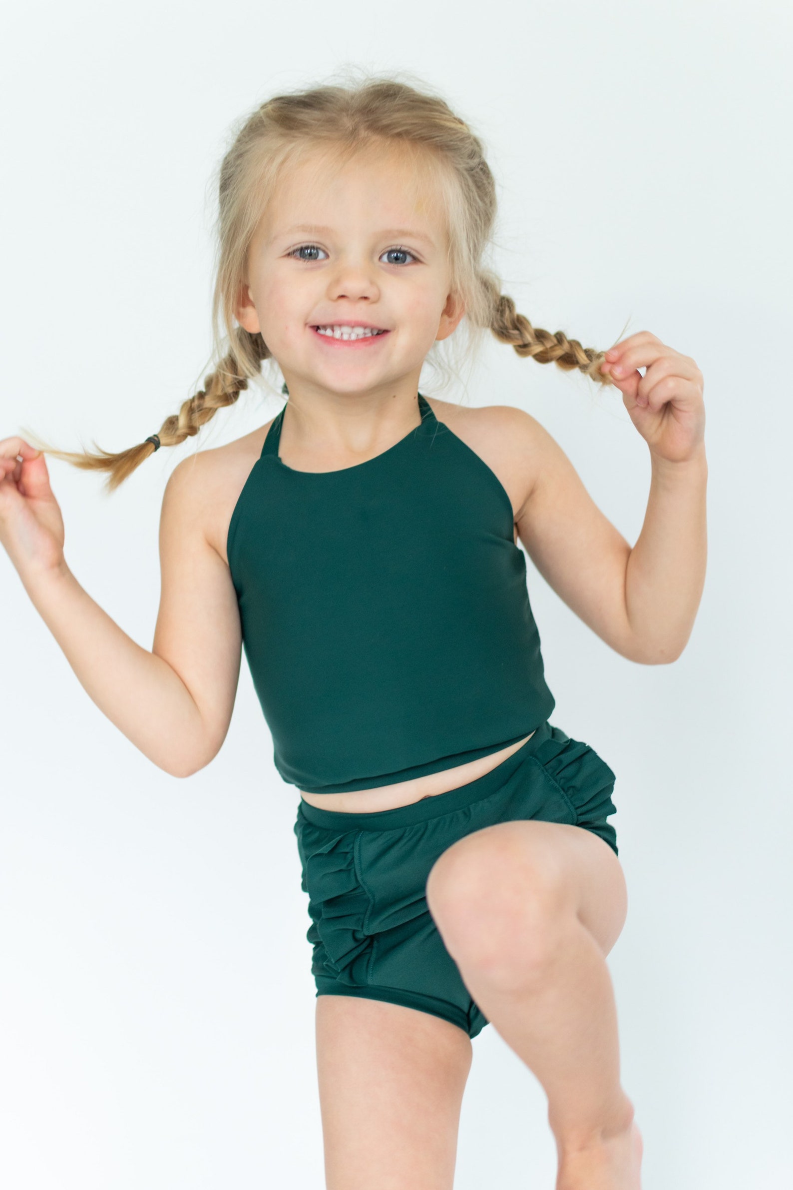 Little Girl Swimsuit l 2 Piece Swim Set l High Neck Halter Etsy