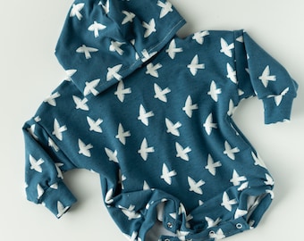 Bubble Sweatshirt Romper, Oversized Baby Sweatshirt, Bubble Sweatshirt Bodysuit, Bubble Sweater, Organic Bubble Romper, Handmade in the USA