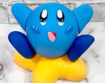 3D Blue Kirby  Star Fondant toppers.