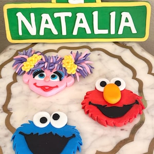 2D Elmo, Cookie Monster, Abby & More – Handmade Fondant Toppers – Custom Cake Decor – Limited Time