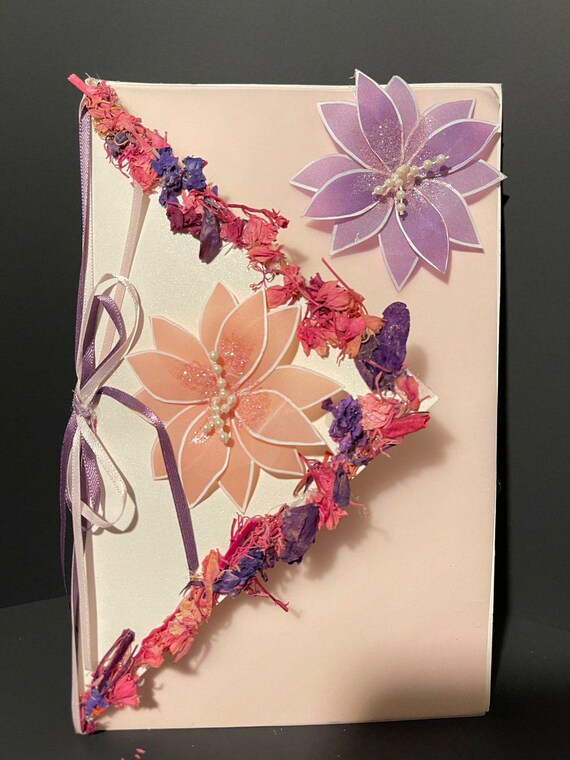 Handcrafted Pink Flower Card 3D Flowers and Hand Painted in - Etsy