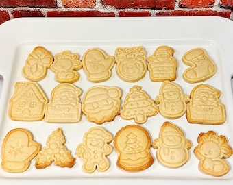 18 Galletas de Azúcar Sin Decorar – Tema Navideño – Sin Glaseado – Hechas Desde Cero y Deliciosas – ¡Perfectas para tu Navidad!