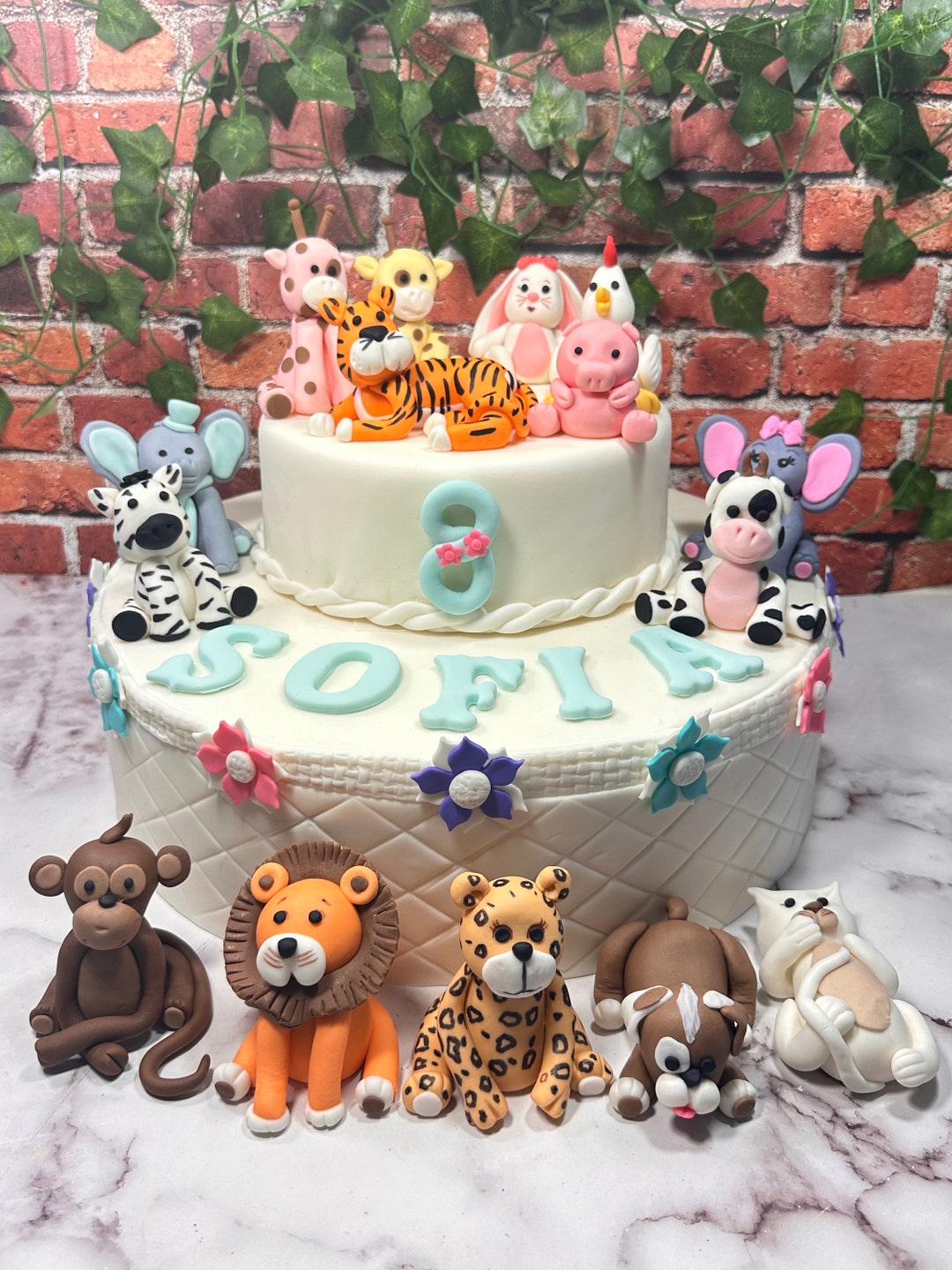 Fondant Safari Animal Toppers ~ Baby Shower ~ Birthday Fondant Animals ...