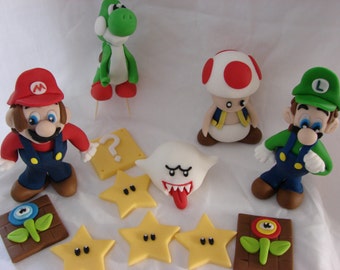 3D Mario Fondant Toppers-  Rush Order Available.