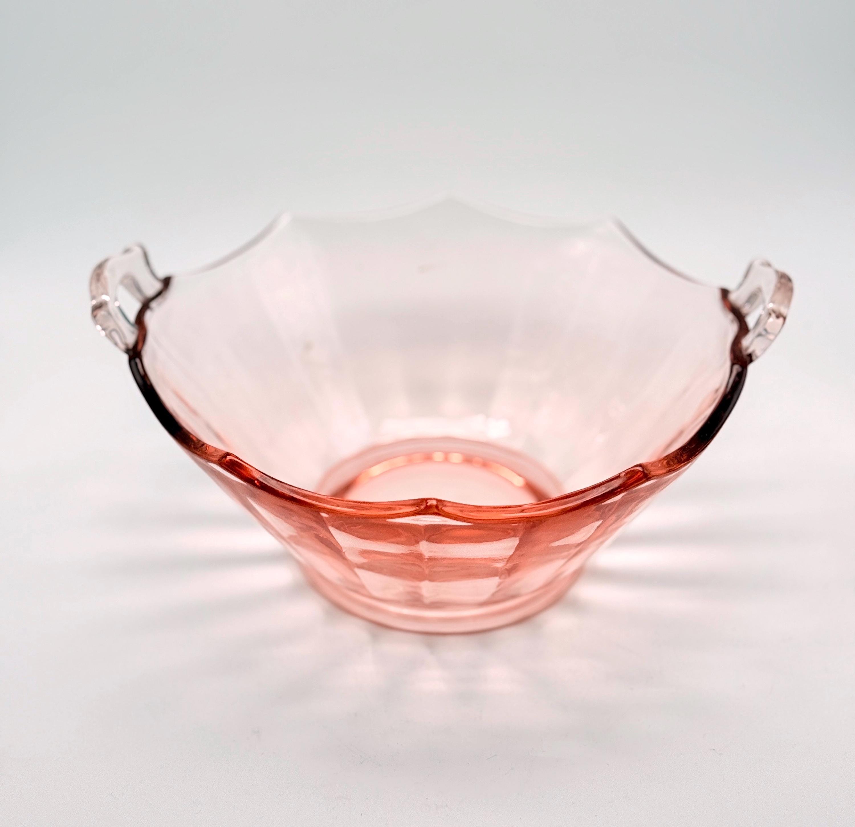 Vintage pink glass bowl with handles - Etsy 日本