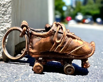 Skate Key Chain,Large, Bronze Look