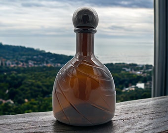 Collectible Vintage Brown Bottle, Vintage Glass