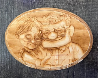 Carl and Elie Up Inspired 3D Engraved Wall Plaque