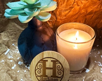 Monogram Candle | Personalized Name Keepsake | Wedding, Birthday or Housewarming Gift