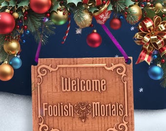 3D Engraved Haunted Mansion Sign Ornament