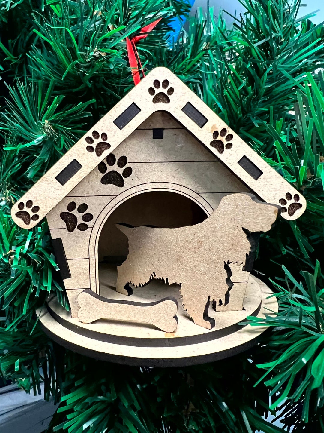 Dog House Ornament W/ Choice of Dog Breed assembled or DIY Etsy