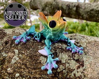 3D Printed Fairy Frog, Articulated Fidget Toy (Colors vary by print)
