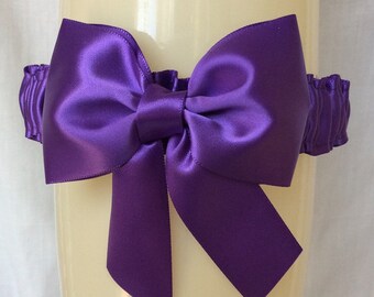 Purple Big Bow Garter