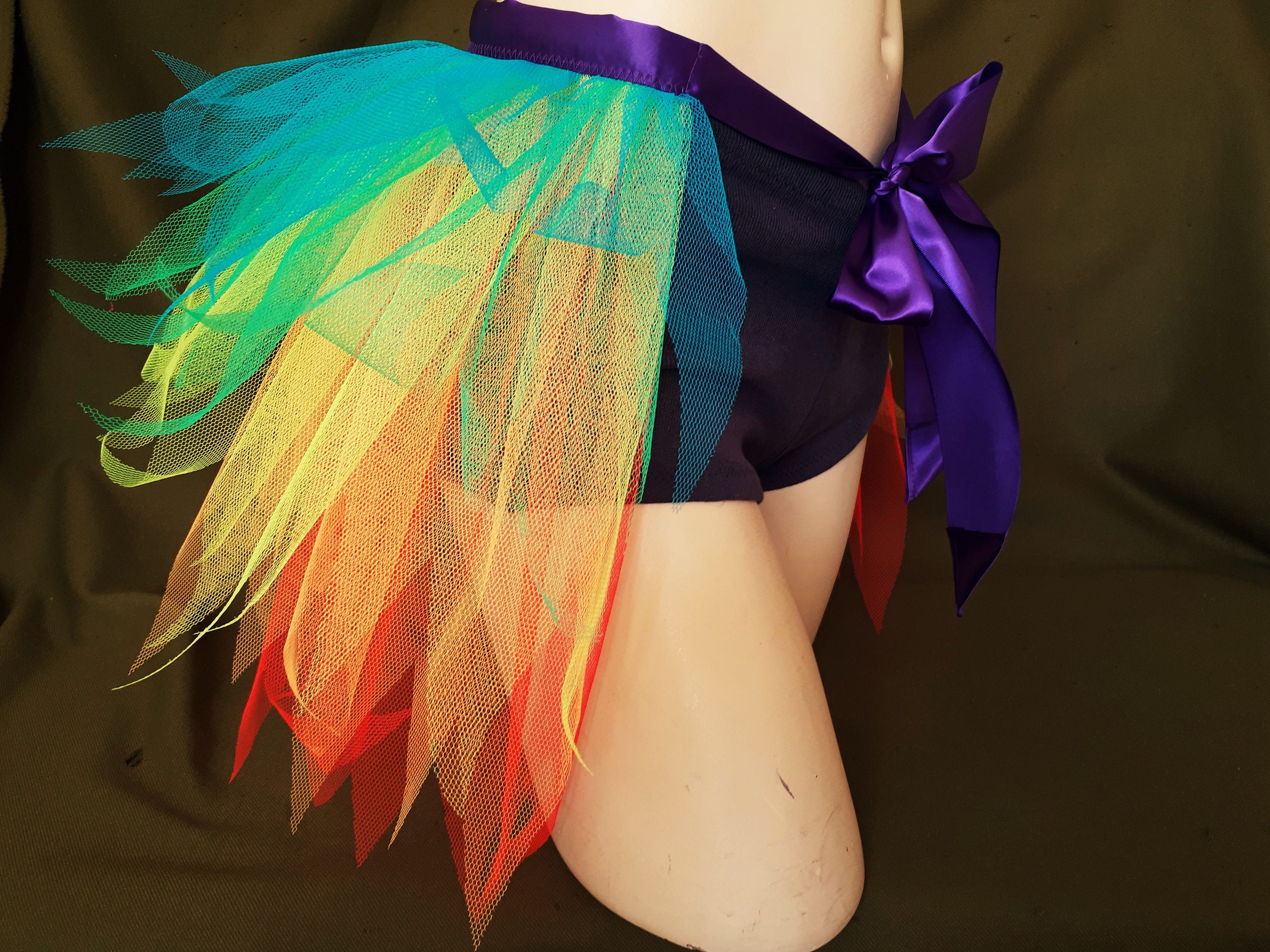 Adult Ladies Neon Rainbow Pride Half Tutu Bustle Net Over Skirt Etsy