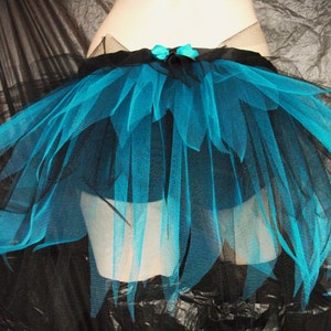 Adult Ladies Black Turquoise Blue Half Tutu Bustle Net Over Skirt image 3