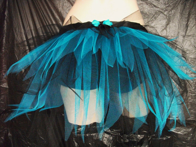 Adult Ladies Black Turquoise Blue Half Tutu Bustle Net Over Skirt image 3