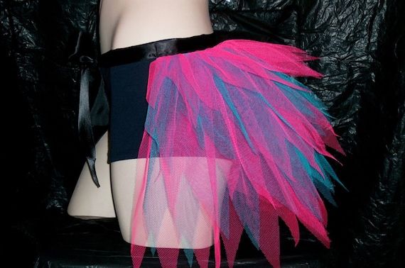 Adult Ladies Black Turquoise Blue Half Tutu Bustle Net Over Skirt