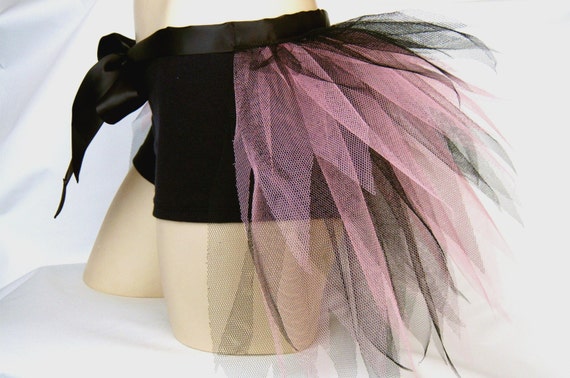 Ladies Adult Black Pale Pink Half Tutu Bustle Net Over Skirt Etsy UK