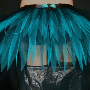 Adult Ladies Black Turquoise Blue Half Tutu Bustle Net Over Skirt image 4