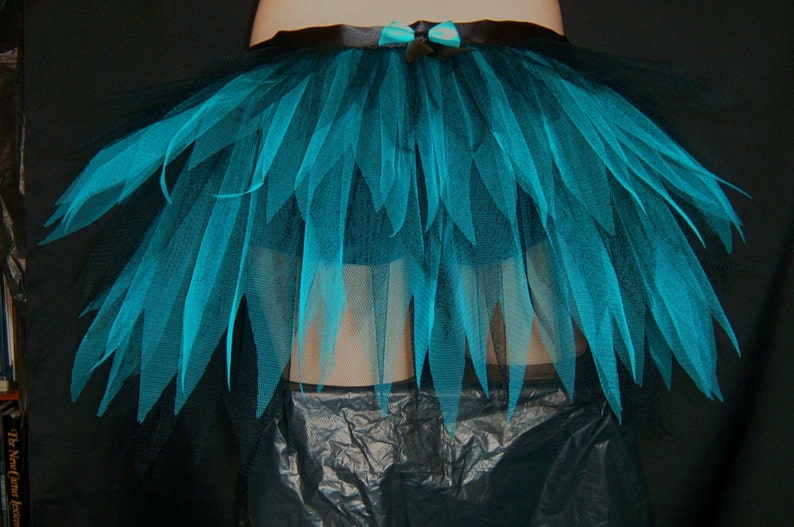 Adult Ladies Black Turquoise Blue Half Tutu Bustle Net Over Skirt image 4