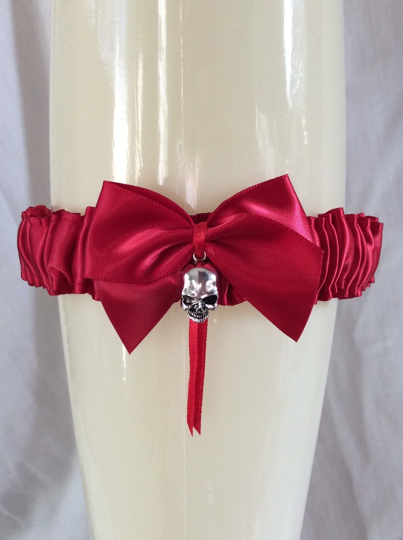 Black Navy Blue Dark Purple Red Burgundy Skull Garter