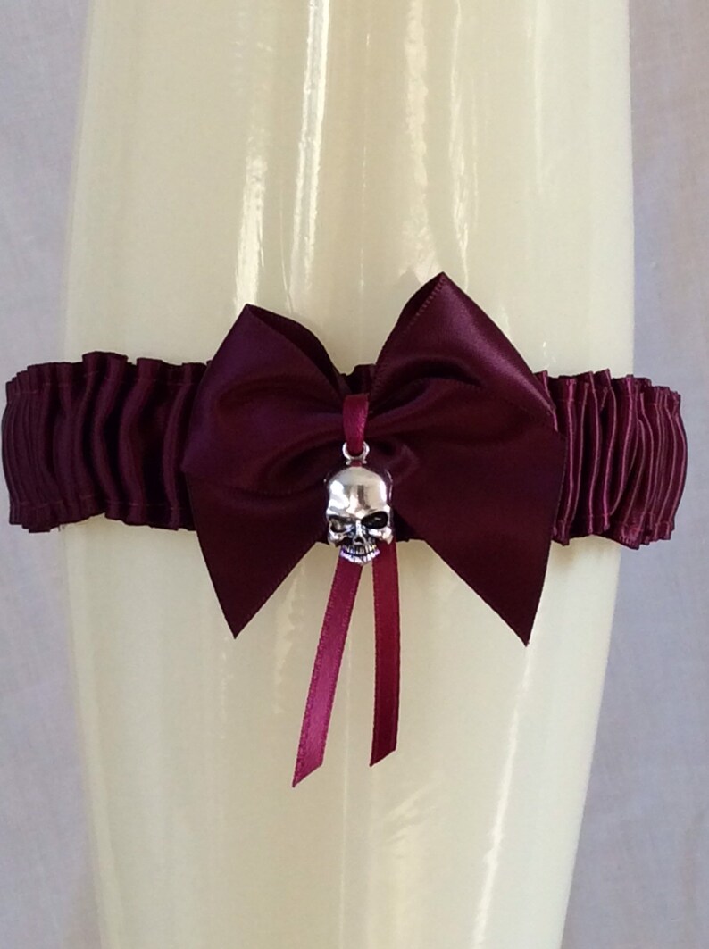 Black Navy Blue Dark Purple Red Burgundy Skull Garter
