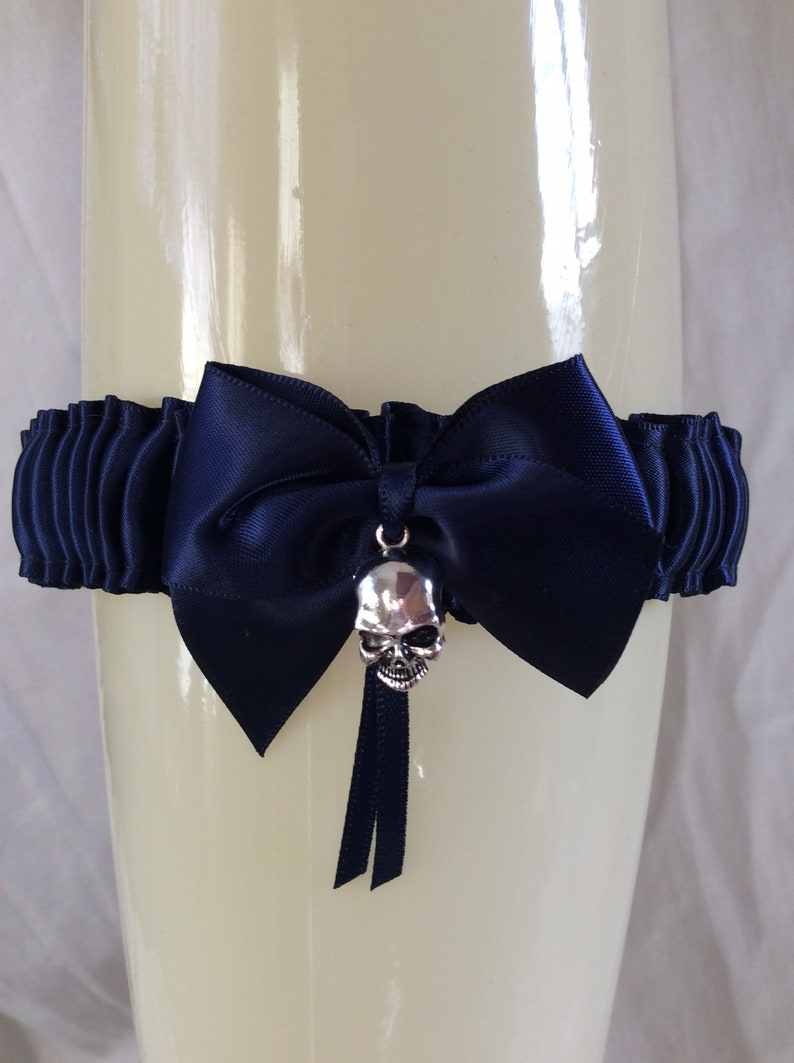 Black Navy Blue Dark Purple Red Burgundy Skull Garter