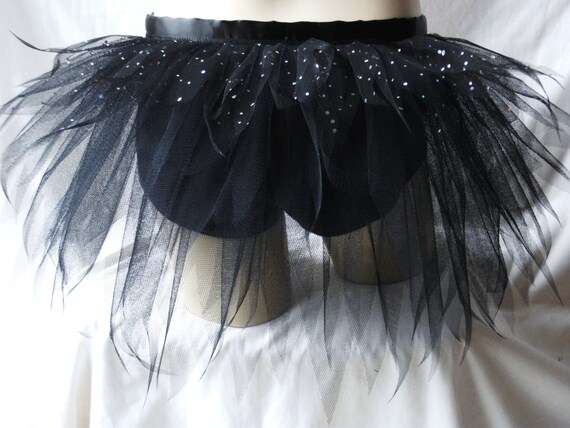 Adult Ladies Black Turquoise Blue Half Tutu Bustle Net Over Skirt