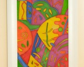 Abstrakte Malerei, FREE SHIPPING, Batik-Malerei, Zeichnung, moderne Batik Kunst, Wanddekoration, Stoff, Zeichnung, Seide hand bemalte Seide, Wandbehang, boho