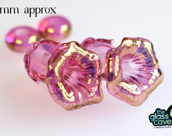 lots of colours Handmade Borosilicate 22k Gold fumed purple Hand faceted Beads 3 sizes