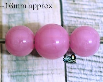 Satin pink trio lampwork Borosilicate beads