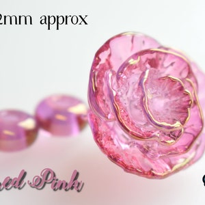 Pink Handmade Boro glass Transparent Rose Bead
