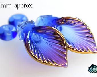 Blue dream Handmade Borosilicate glass Lily Beads