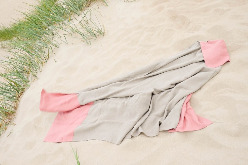 Linen Beach Blanket made of Softened Linen image 7