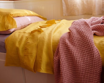 Yellow Linen Baby/Toddler bedding set