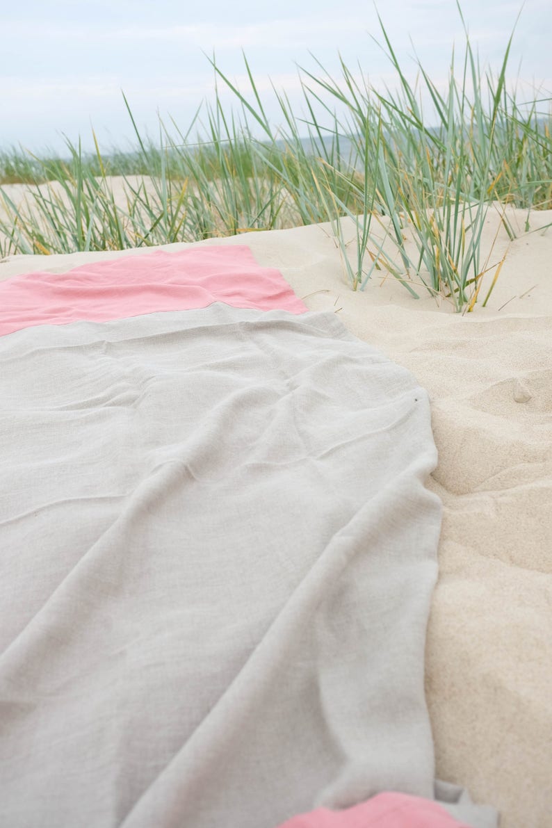 Linen Beach Blanket made of Softened Linen image 6