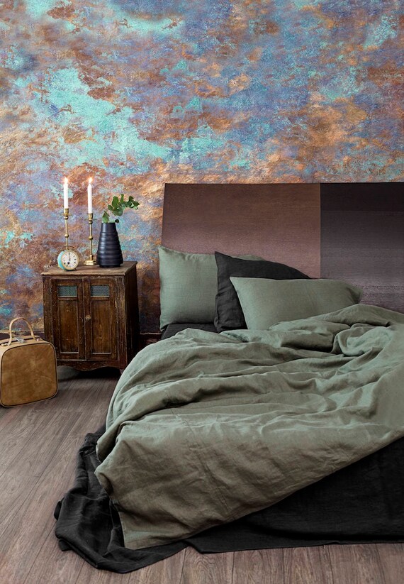 Linen Duvet Cover In Moss Green Queen King Sizes
