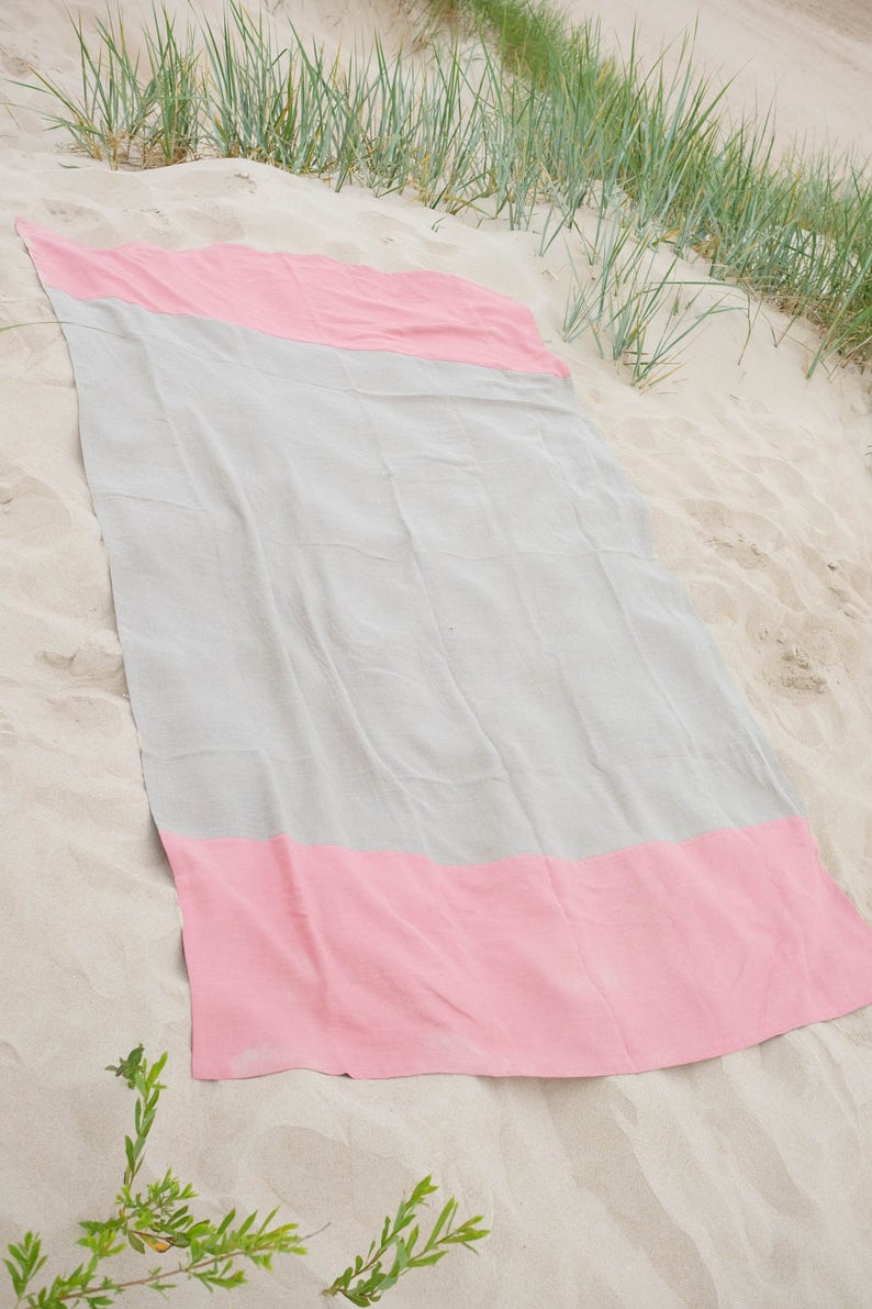 Linen Beach Blanket made of Softened Linen image 2