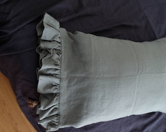 Linen Sham with Ruffles