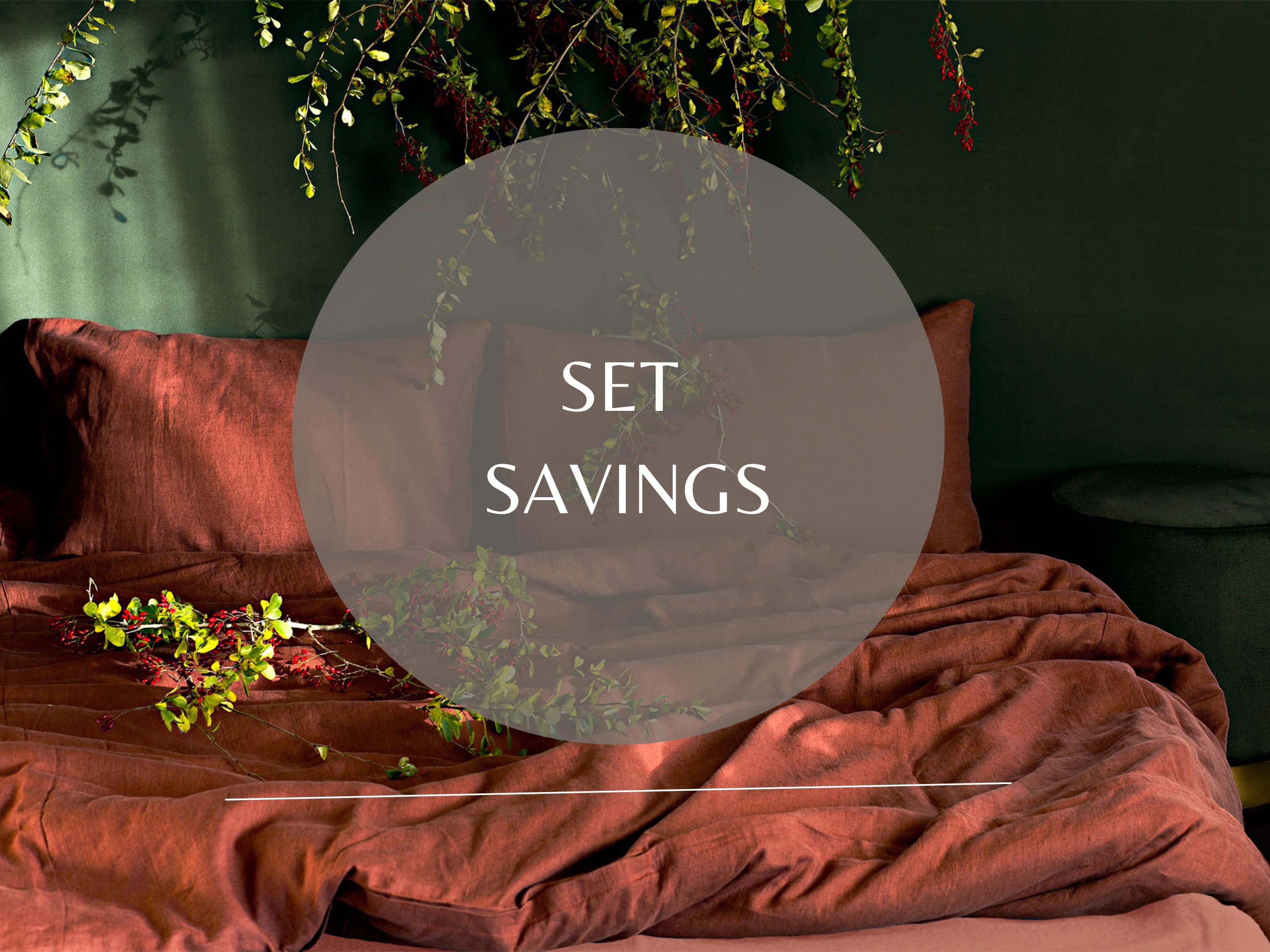 Uluru Red/ Linen Terracotta Bedding set