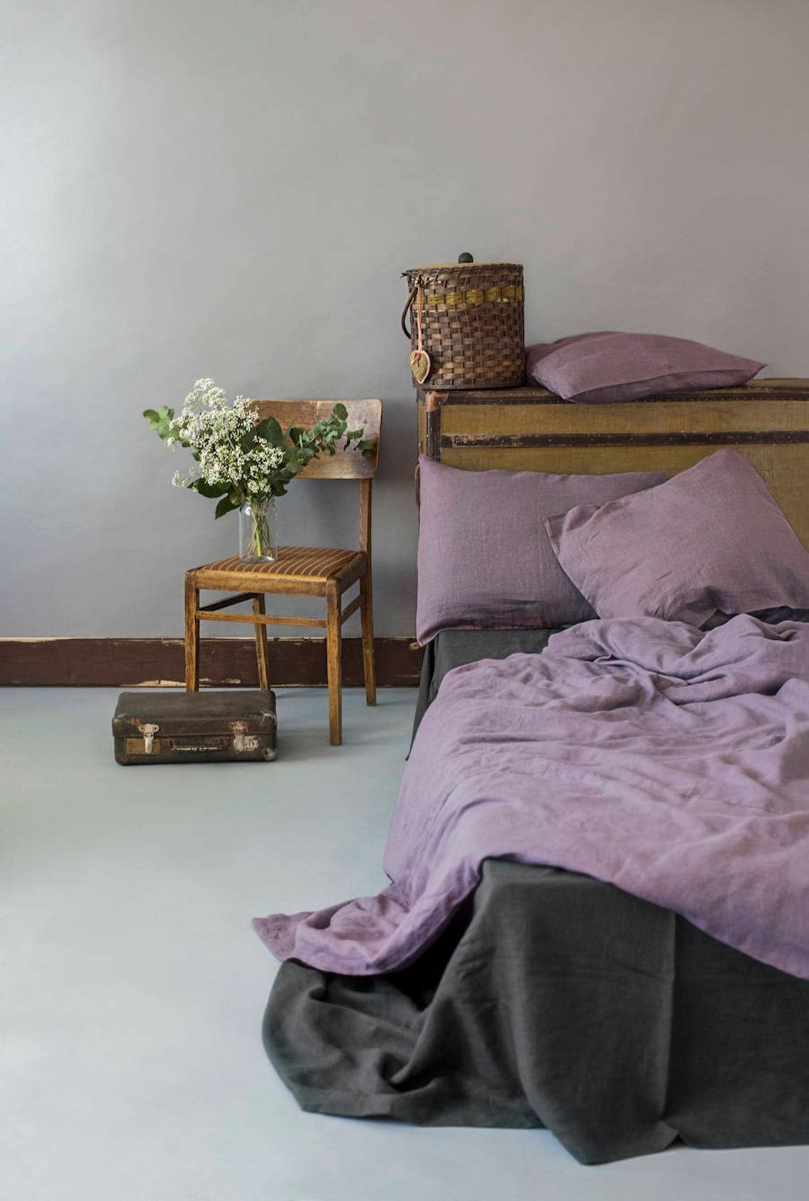 Lavender Duvet Cover Made of Softened Linen Etsy