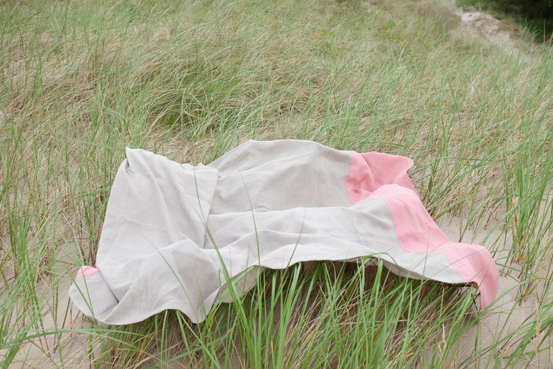 Linen Beach Blanket made of Softened Linen image 8