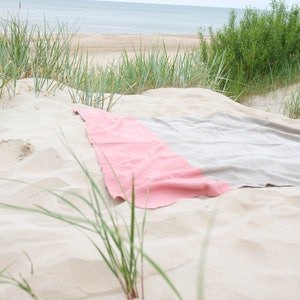 Linen Beach Blanket made of Softened Linen image 1