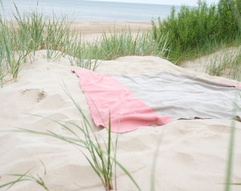 Couverture de plage en lin en lin adouci
