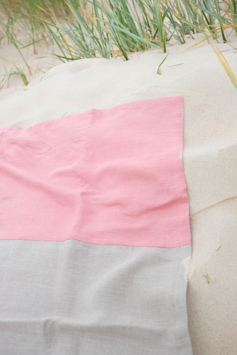 Linen Beach Blanket made of Softened Linen image 5